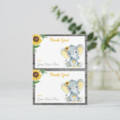 1ページあたり2つのサンキューカードエレファントガールシャワー 招待状 (スタンド正面)