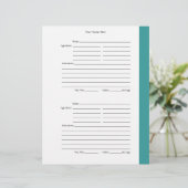 1ページあたり4 -ティール（緑がかった色）の両面レシピページ (スタンド正面)