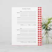 1ページあたり4 – 赤いジンガム両面レシピページ (スタンド正面)