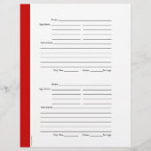 1ページあたり4 – 赤い両面レシピページ (裏面)