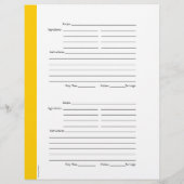 1ページあたり4 – 黄色の両面レシピページ (裏面)