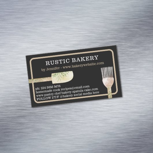 1ページにペストリーeucalyptus葉スプーン マグネット名刺 (インサイチュ)