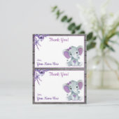 1ページに2つサンキューカードエレファントパープル 招待状 (スタンド正面)