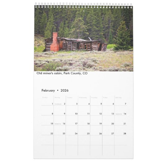 1ページ12ヶ月カレンダー、古いものと放棄された物 カレンダー (2月 2026)