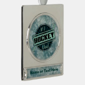 #1ホッケーパーソナライズされたパパクリスマスオーナメント シルバープレートバナーオーナメント (右)