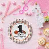 1ボールスポーツテーマ少年の誕生日 ペーパープレート (パーティー)