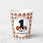 1ボールスポーツテーマ少年の誕生日 紙コップ (裏面)