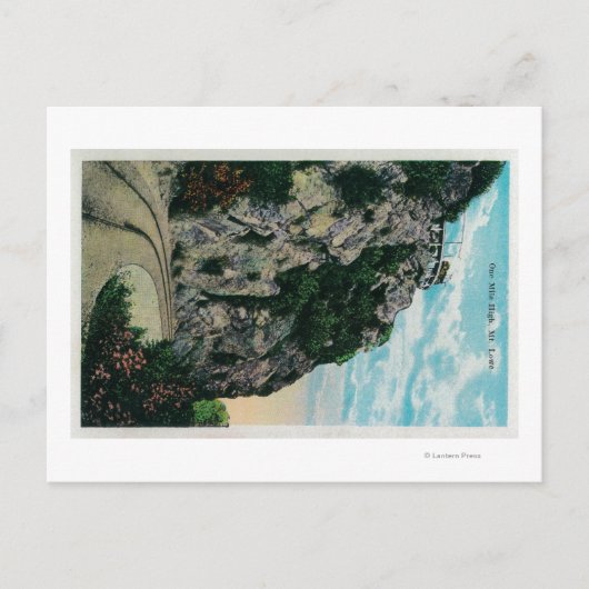 1マイルの高さ、ローエマウン山。カリフォルニア州ローエ ポストカード (正面)