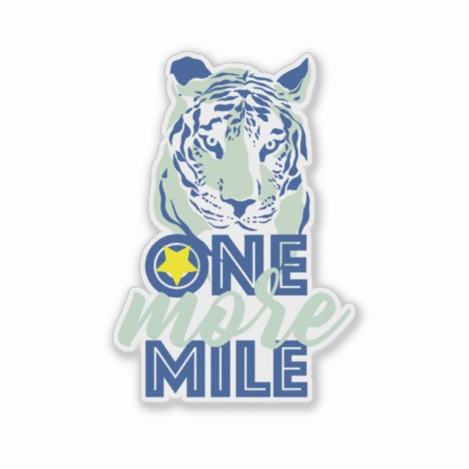 1マイルブルーやる気を起こさせるトラ シール (正面)