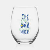 1マイル青やる気を起こさせる虎ワイングラス ステムなしワイングラス (正面)