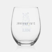 1マイル青やる気を起こさせる虎ワイングラス ステムなしワイングラス (裏面)