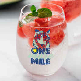 1マイル青やる気を起こさせる虎ワイングラス ステムなしワイングラス