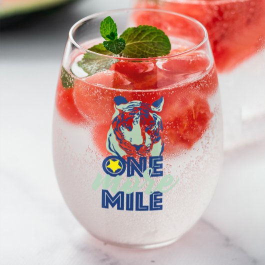 1マイル青やる気を起こさせる虎ワイングラス ステムなしワイングラス