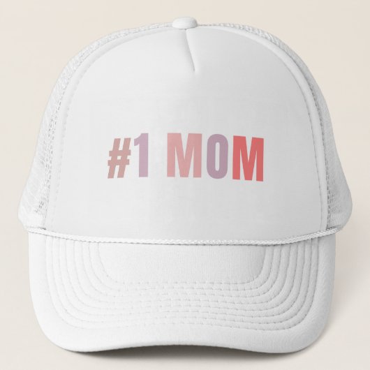 #1ママレトロピンクトラック運転手ハット | 最高のお母さん キャップ (正面)
