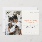 1ミニマルフォトネイビーさび夕暮れクリスマススピリット シーズンカード (正面)