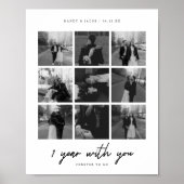 1ミニマル周年記念結婚のフォトコラージュ ポスター (正面)