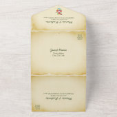 1メキシコ素朴の結婚式でハートを招待 オールインワン招待状 (外側)