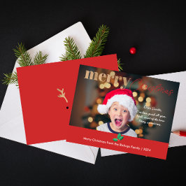 1メリーモダンクリスマス親愛サンタ シーズンカード