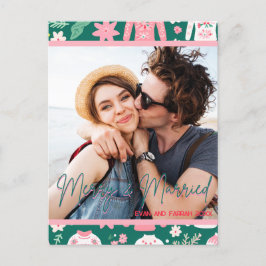 1メリー年の結婚したクリスマス結婚した写真 ポストカード
