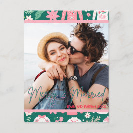 1メリー年の結婚したクリスマス結婚した写真 ポストカード