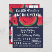 1メロンウォーター色のスイカ1歳 インビテーションポストカード (正面/裏面)
