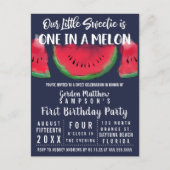 1メロンウォーター色のスイカ1歳 インビテーションポストカード (正面)