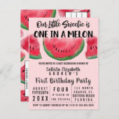 1メロンウォーター色のスイカ1歳 インビテーションポストカード (正面/裏面)