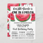 1メロンウォーター色のスイカ1歳 インビテーションポストカード (正面/裏面)