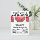 1メロンウォーター色のスイカ1歳 インビテーションポストカード (スタンド正面)