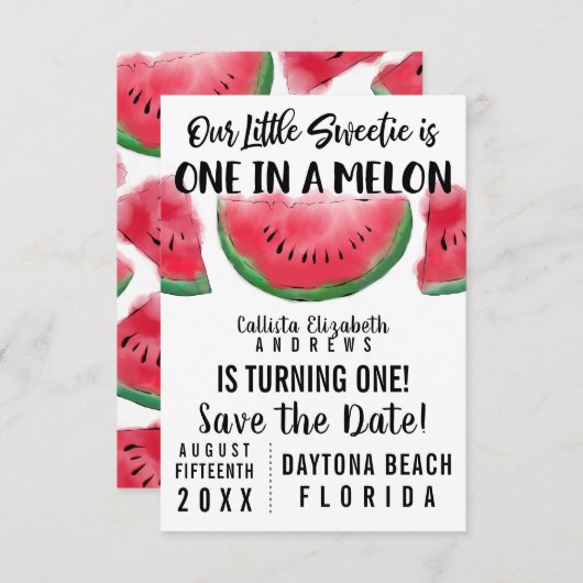 1メロンウォーター色のスイカ1歳 セーブザデート (正面/裏面)