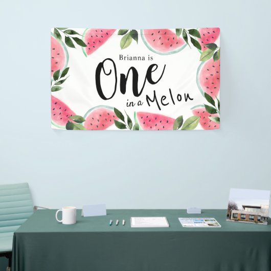 1メロンウォーター色のスイカ1歳 横断幕 (トレードショー)