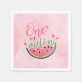 1メロンスイカの水彩一歳 スタンダードカクテルナプキン