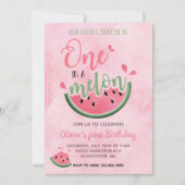 1メロンスイカの水彩一歳 招待状 (正面)