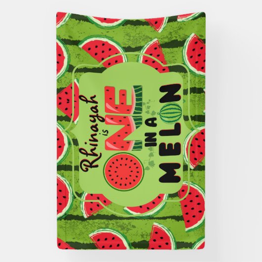 1メロンスイカ1歳の誕生日 横断幕 (縦)