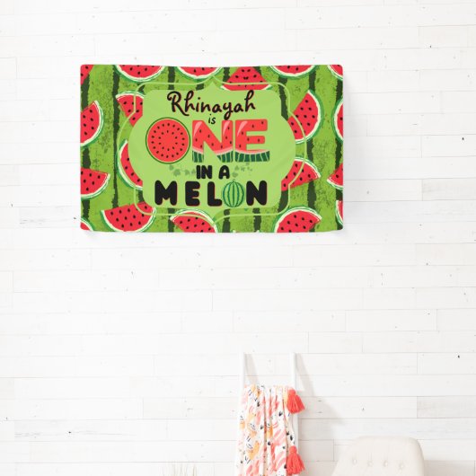 1メロンスイカ1歳の誕生日 横断幕 (インサイチュ)