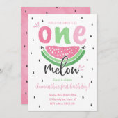 1メロンスイカ1歳招待状 招待状 (正面/裏面)
