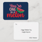 1メロンプリンおもしろいかわいいバレンタインデー ノートカード (正面/裏面)