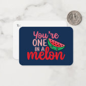 1メロンプリンおもしろいかわいいバレンタインデー ノートカード (正面/裏面インサイチュ)