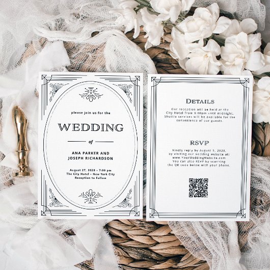 1モダンの内の白黒の結婚10 招待状