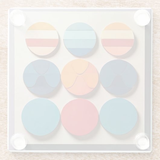 1モダン世紀の幾何学模様 ガラスコースター (裏面)