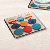 1モダン世紀の幾何学模様 スクエアペーパーコースター (アングル)