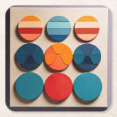 1モダン世紀の幾何学模様 スクエアペーパーコースター (正面)