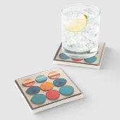 1モダン世紀の幾何学模様 ストーンコースター (横)