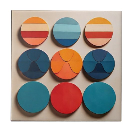 1モダン世紀の幾何学模様 タイル (正面)