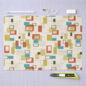 1モダン世紀中葉の色の幾何学模様 薄葉紙 (クラフト)