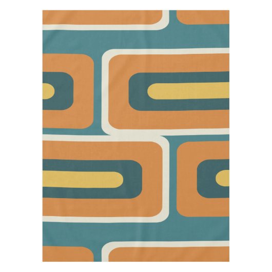 1モダン世紀中葉カラフル長方形1 テーブルクロス (正面)