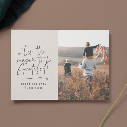 1モダン写真感謝祭クリスマスのシック シーズンカード