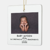 1モダン回目のクリスマス祖父母の写真 セラミックオーナメント (左)
