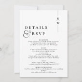 1モノグラムの白黒モダン全結婚体 招待状 (裏面)