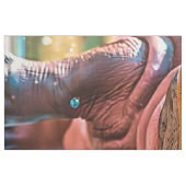 1ヤードヒッポお洒落ターコイズブルーピンク ファブリック (ファットクウォーター)